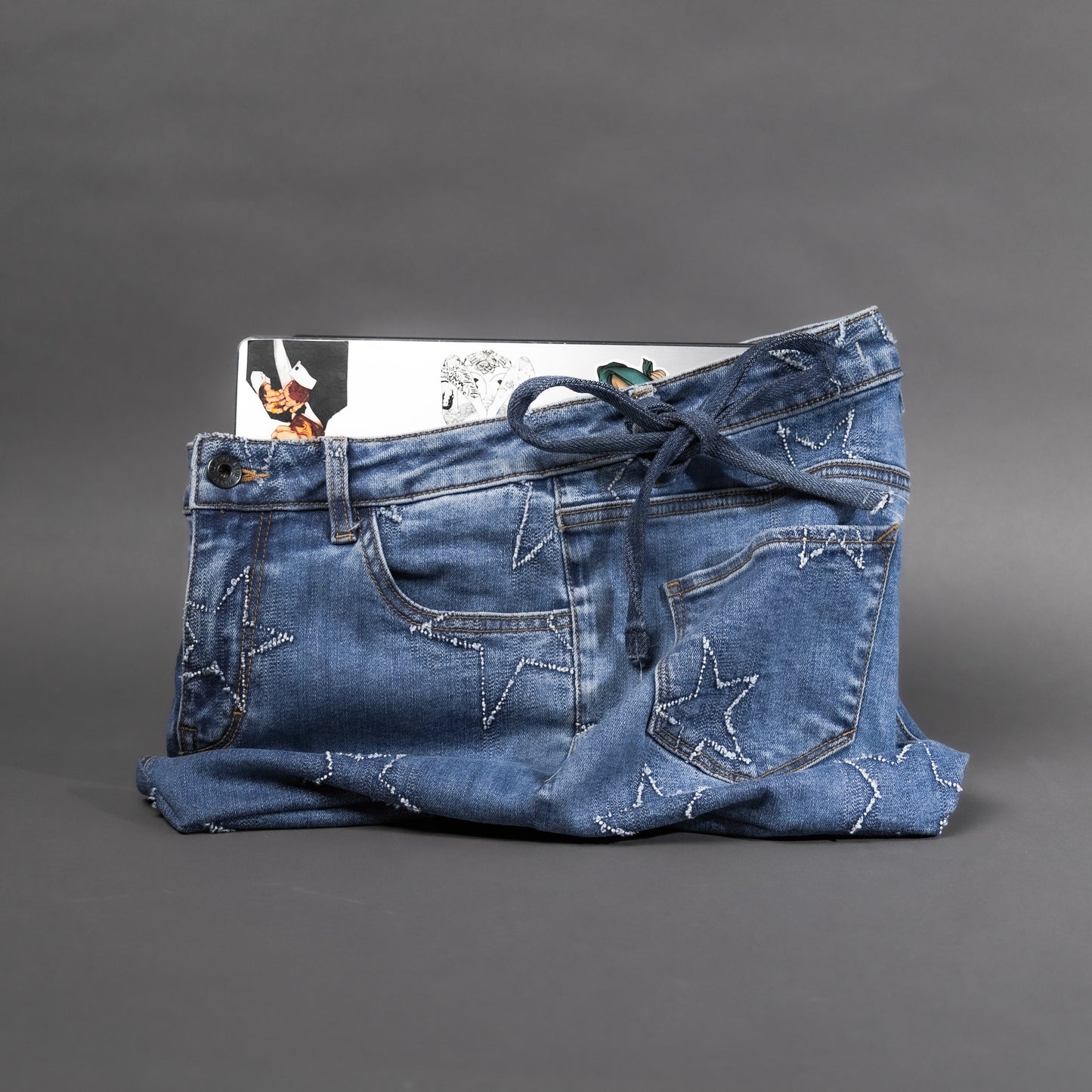 Hand Made Denim Mac book bag