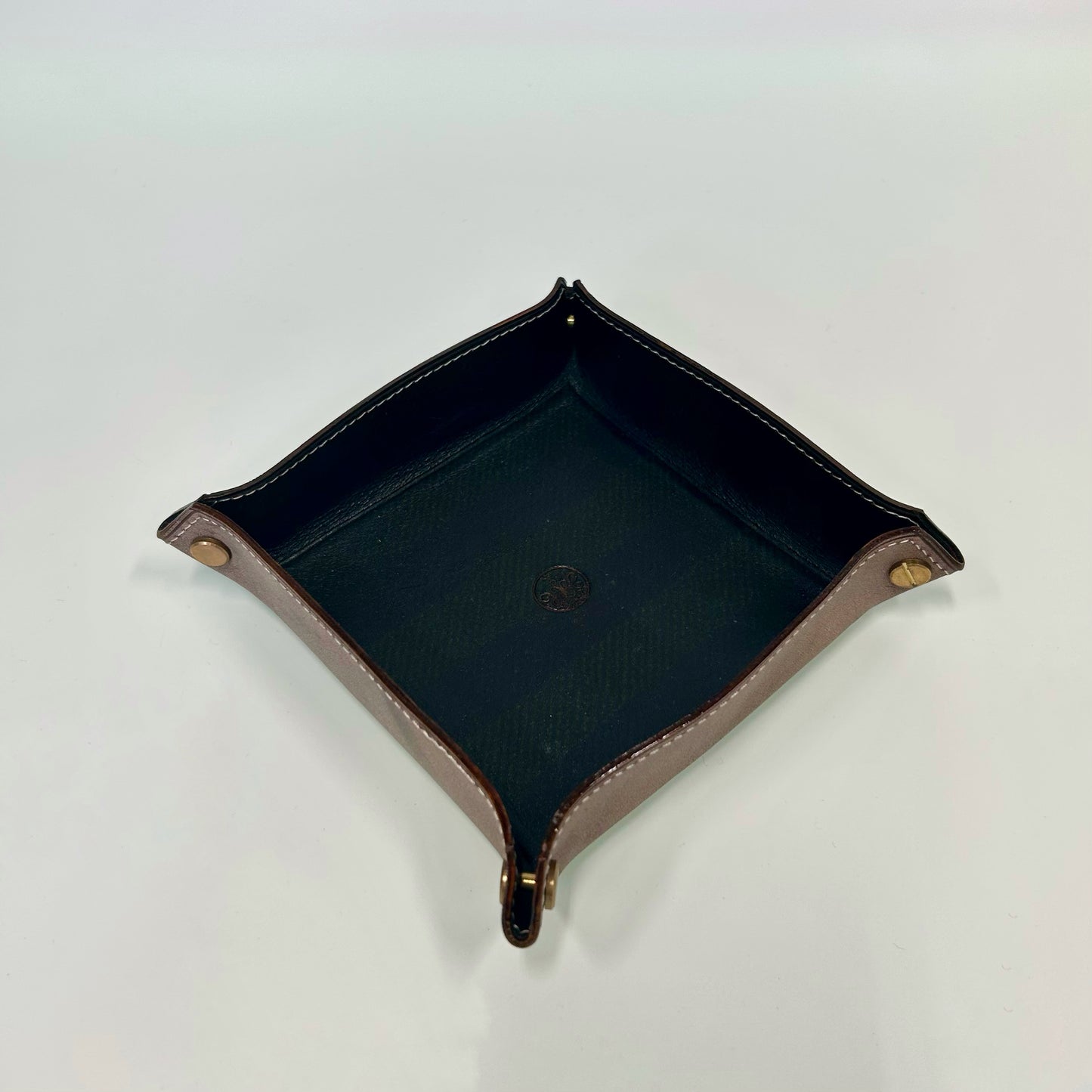 Handcrand Leather Tray - Brown