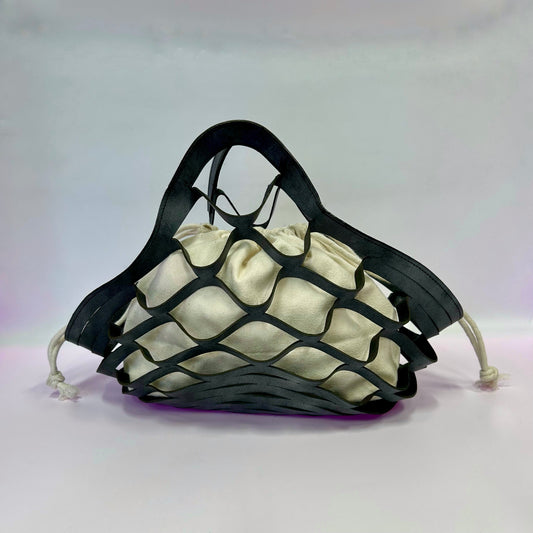 Handcraft Leather Net Bag Dark - Blue