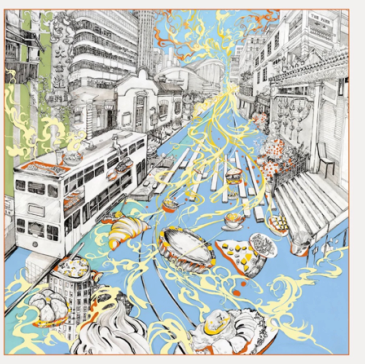 Wan Chai Culture Scarf Designed by So Miu So (Polyester)