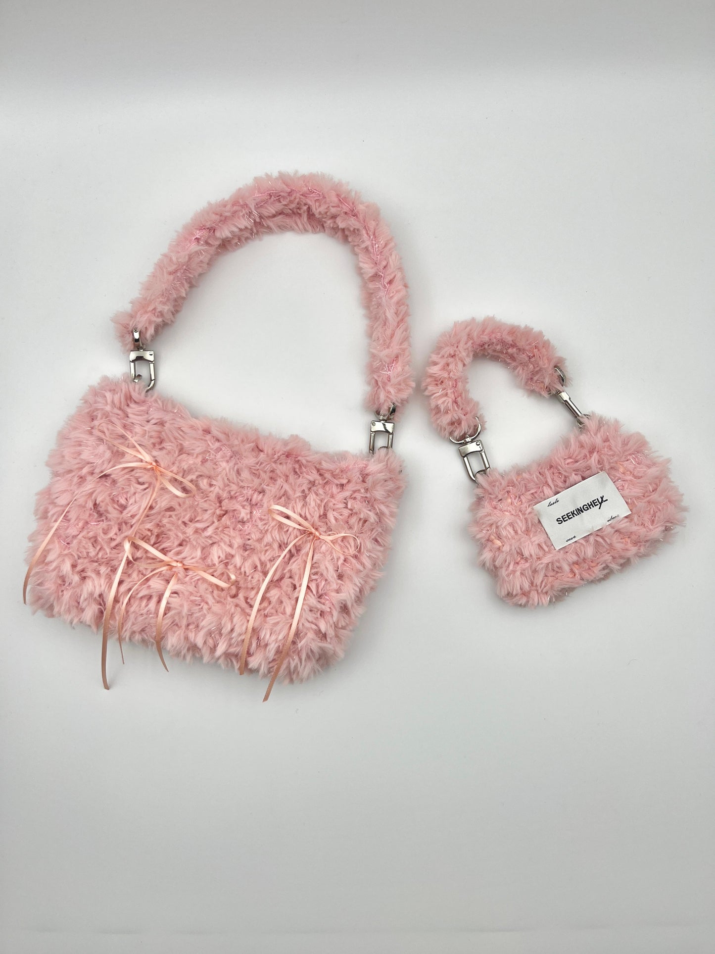 Seekinghel_ Fluffy Pocket Bag _Top Handle(Pink)