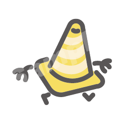 交通錐圖案 刺繡棒球帽