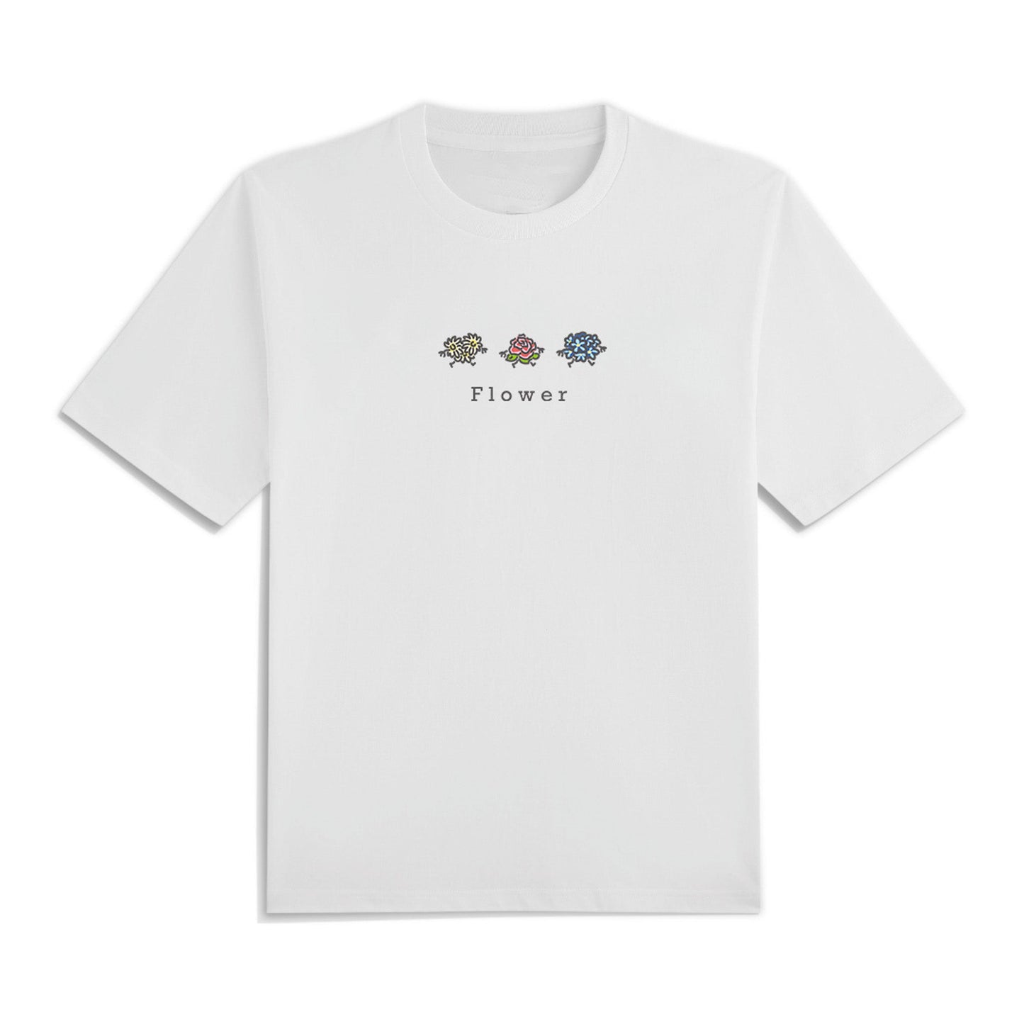 花朵主題 刺繡T-shirt