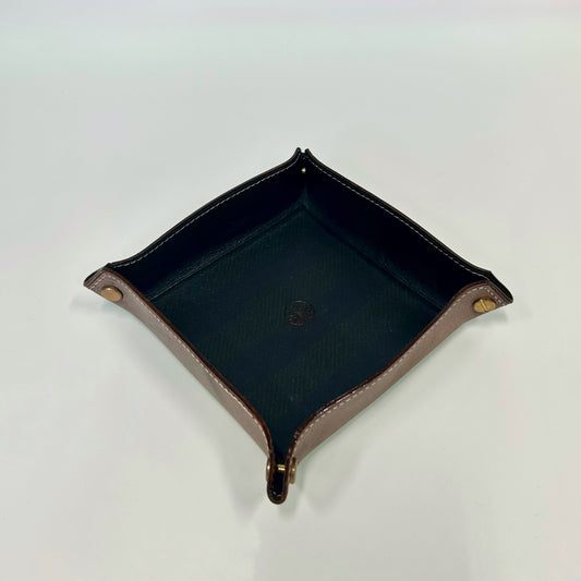 Handcrand Leather Tray - Brown