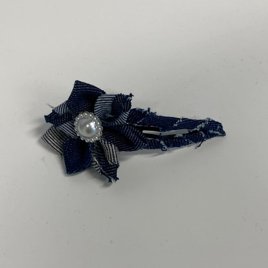 Livre_ Denim Flower Hairpin